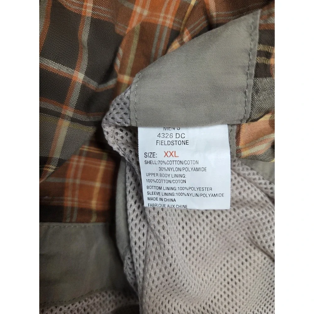 Vtg Woolrich Jacket Mens 2XL Tall Tan Zip Lined Chore Coat Jacket Hood